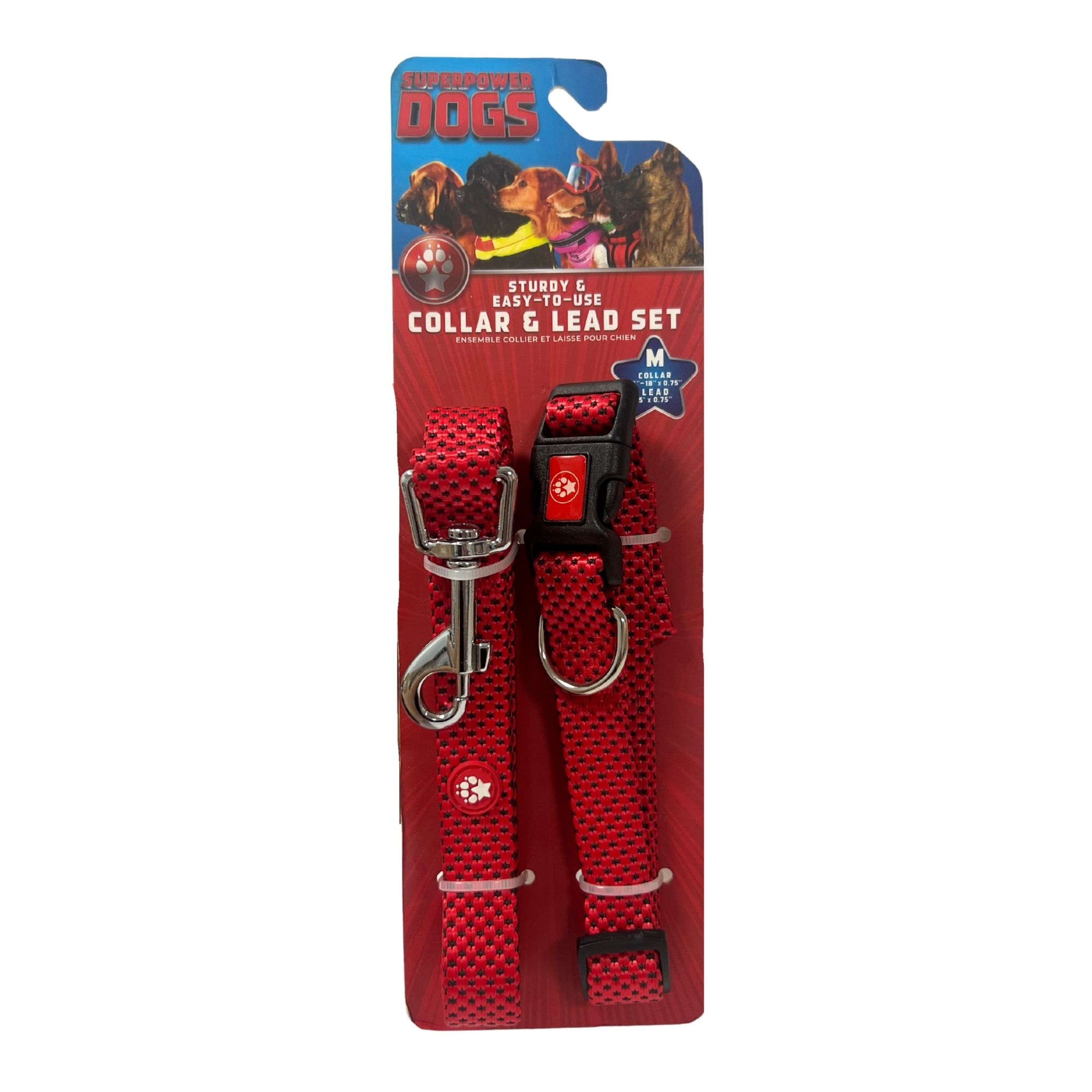 Superpower Dogs Collar & Lead Set Medium